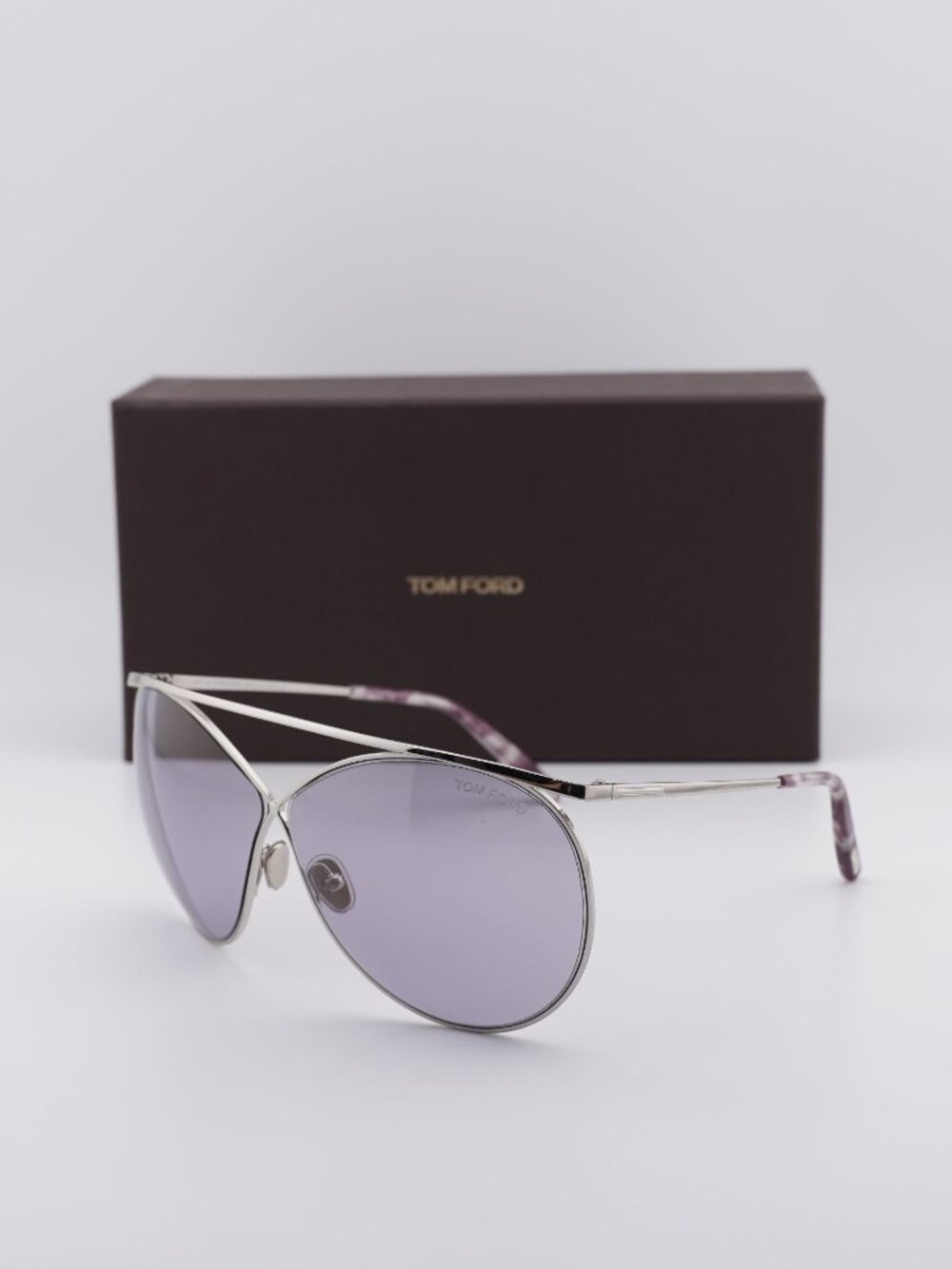 Tom Ford Stevie FT0761 16Y Oval Sunglasses - Shiny Palladium\Violet
